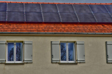 Verneuil sur Seine; France - april 22 2022 : photovoltaic panels