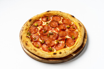 Pepperoni pizza, isolated on white