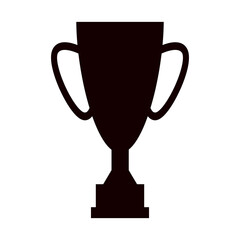 Trophy cup. Award cup silhouette. Winner symbol. Vector isolated on white.