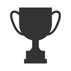 Trophy cup. Award cup silhouette. Winner symbol. Vector isolated on white.