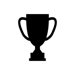 Fototapeta na wymiar Trophy cup. Award cup silhouette. Winner symbol. Vector isolated on white.
