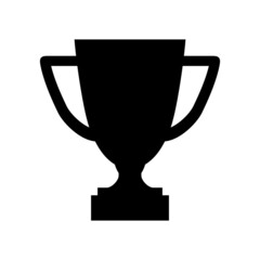 Trophy cup. Award cup silhouette. Winner symbol. Vector isolated on white.