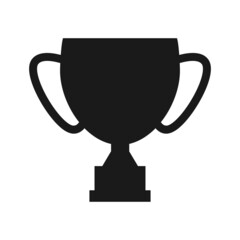Trophy cup. Award cup silhouette. Winner symbol. Vector isolated on white.