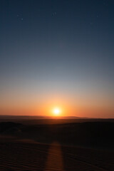 sunset and night in the desert of Ica - Huacachina - Peru