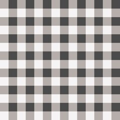 Black white checkerboard check textile seamless pattern. Vector illustration grey  seamless checkered fabric plaid Simple vintage textile design.