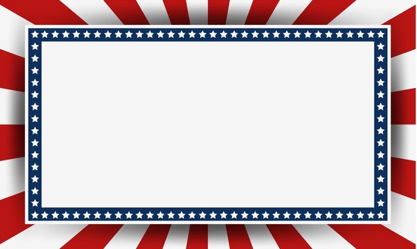 Abstract American flag Patriotic symbols frame with copy space for text background.