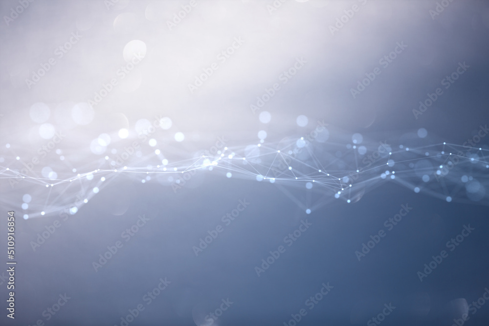 Poster digital technology shiny lines dots network copy space illustration background.