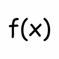 Obraz premium Function of x symbol icon in mathematics