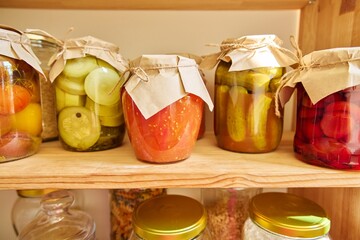 Storage of food in the kitchen in pantry