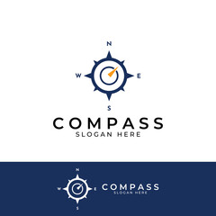 Obraz premium Compass logo, directional guide or pandom. Compass logo icon vector illustration template.