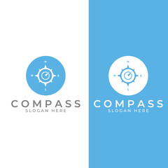 Compass logo, directional guide or pandom. Compass logo icon vector illustration template.