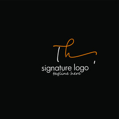 Initial Letter Th Logo - Handwritten Signature Logo