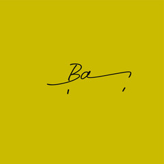 Initial Letter Ba Logo - Handwritten Signature Logo