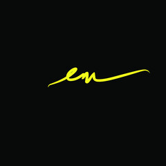 Initial Letter em Logo - Handwritten Signature Logo