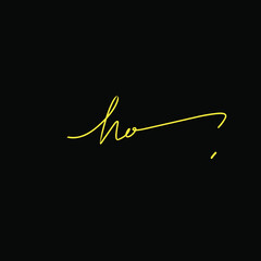 Initial Letter ha Logo - Handwritten Signature Logo