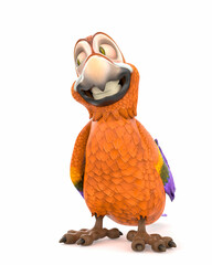 parrot cartoon is smiling