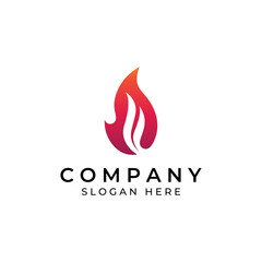 Fire or flame logo, fireball logo, and embers. Using a vector design concept.