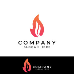 Fire or flame logo, fireball logo, and embers. Using a vector design concept.