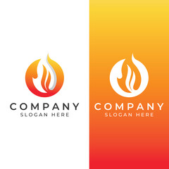 Fire or flame logo, fireball logo, and embers. Using a vector design concept.