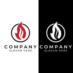 Fire or flame logo, fireball logo, and embers. Using a vector design concept.