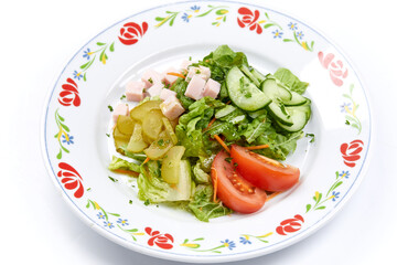 fresh salad on the white background