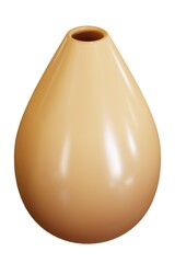 Brown vase on the white background. 3d rendering.