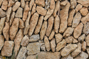 Stacked brown rock pattern fence texture