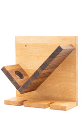 Wooden wine bottle and glasses wall holder