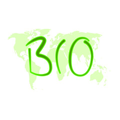eco green icon. bio - text
