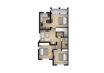 3d floor plan for real estate. Illustration floor plan. Color floor plan for marketing
