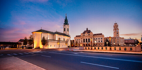 Oradea, Romania with Union Square (Piata Unirii), The Capital of Art Nouveau. Western Transylvania...