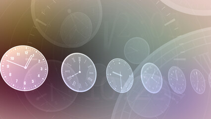 Time flow images with analog clock Background.