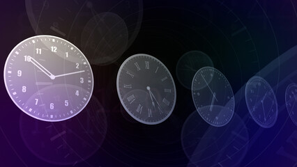 Time flow images with analog clock Background.