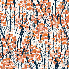 Fototapeta na wymiar Seamless pattern with watercolor flowers. Hand-drawn illustration. 
