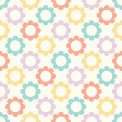 Cute flower power seamless pattern. Decorative retro minimal style floral background.