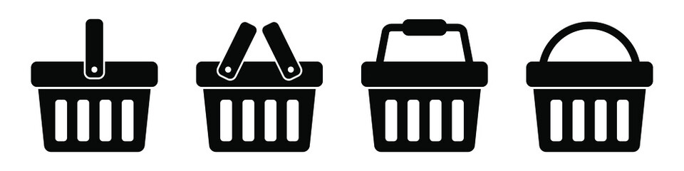 Shopping basket icon - vector illustration