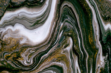 MYSTIC WAVES. Magical painting. Treasury of art. Abstract artwork.Luxury art in Eastern style. Painter uses vibrant paints to create these magic art, with addition golden glitters. MARBLE ART. 