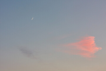sunset pastel colors with moon