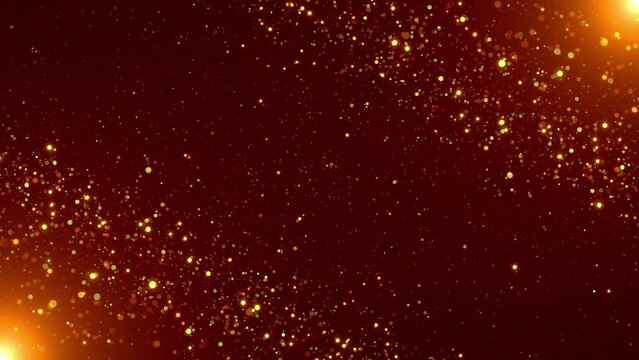 gold abstract light flow particles background video