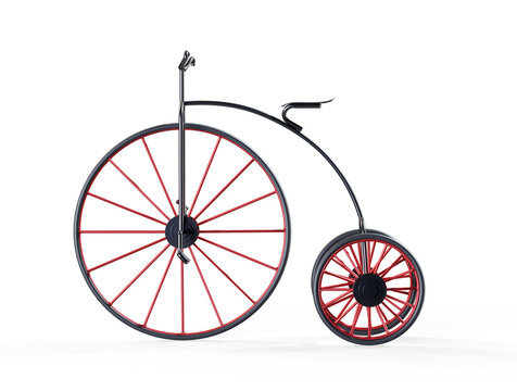Red bicycle, Bike theme elements, Street speed sport bicycle, 3d render