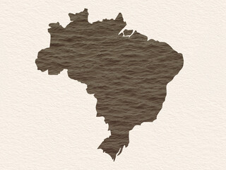 Brazil map with brown muddy water