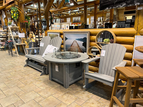  A Display Of Outdoor Furniture For Sale At The Scheels Sporting Goods Store In Springfield, Illinois.