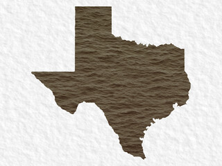 Texas State map with brown muddy water