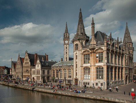 Nice houses in the old town of Ghent, Belgium