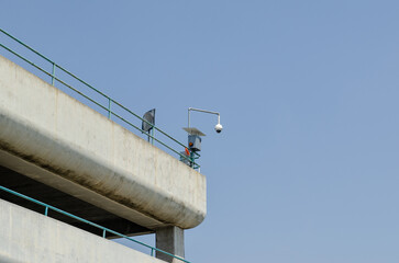 Security Video Surveillance: The security camera monitors areas, useful for monitoring cities,...