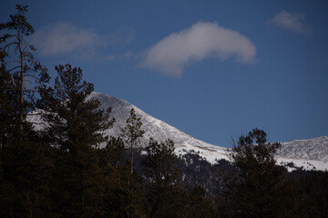 snow covered mountains