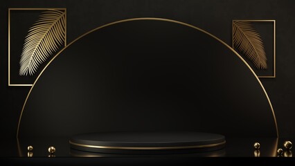 podium display for luxury product presentation, 3d render, 3d illustration