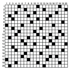 Crossword puzzle vector. 20 x 20 square puzzle illustration
