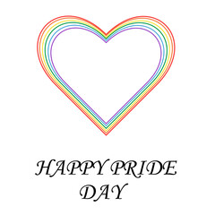 Heart with LGBT symbols flag.Pride month poster, clip art for t-shirt.