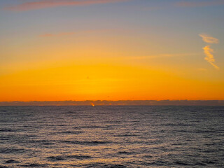 A sunset on the East Atlantic Ocean west of Portugal